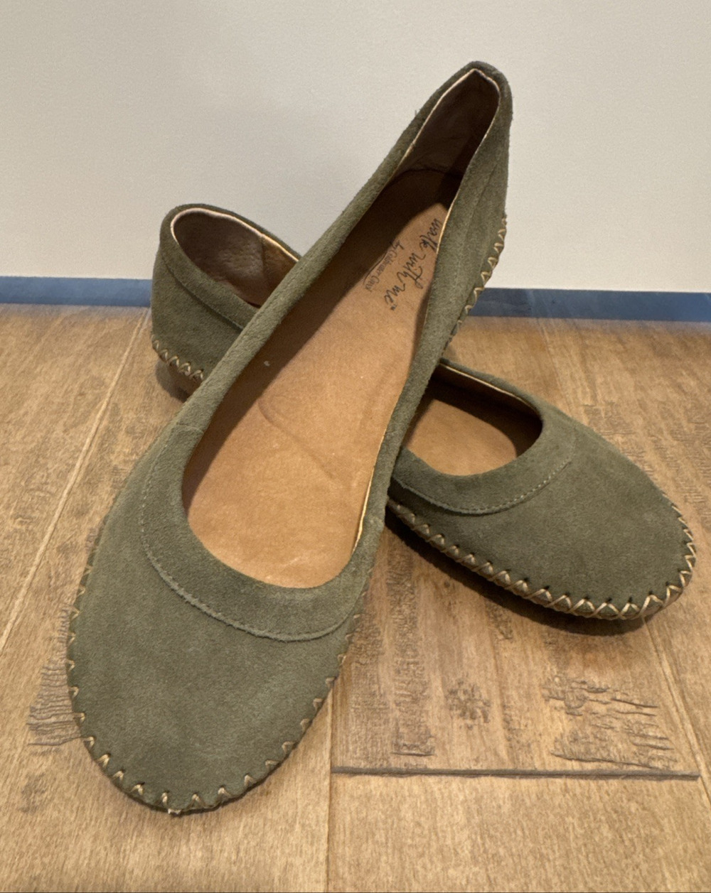 Coldwater Creek Walk With Me Kachina 2 Suede Flats Olive 11M